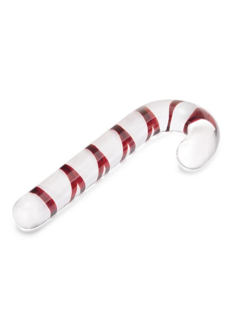 Glas Candy Cane Dream Glass Toy 7.5in - Clear/Red