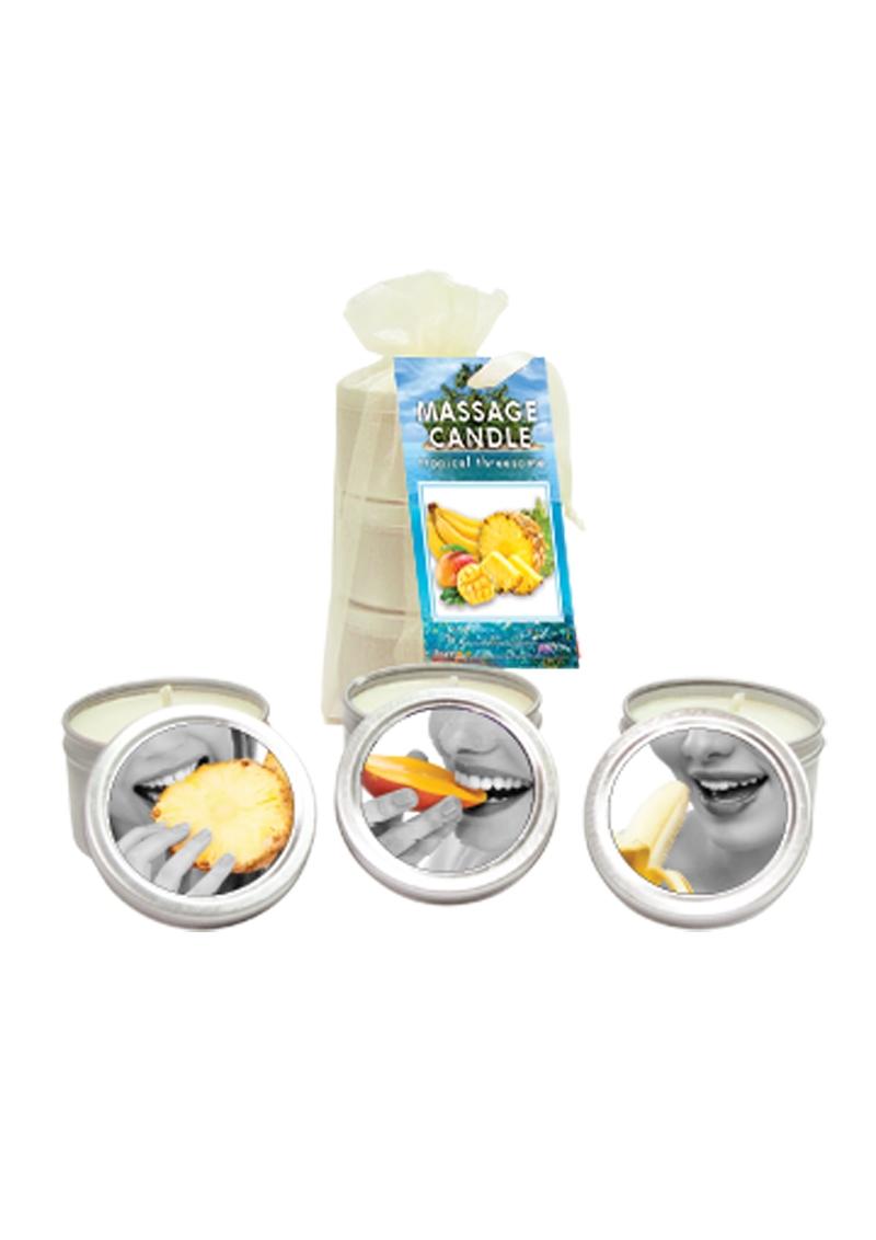 Tropical Edible Massage Candle Set (Three 2oz Candles Per Set)