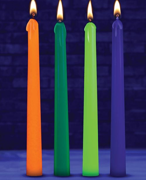 Glow Wax UV Blacklight Reactive Drip Candles Set of 4