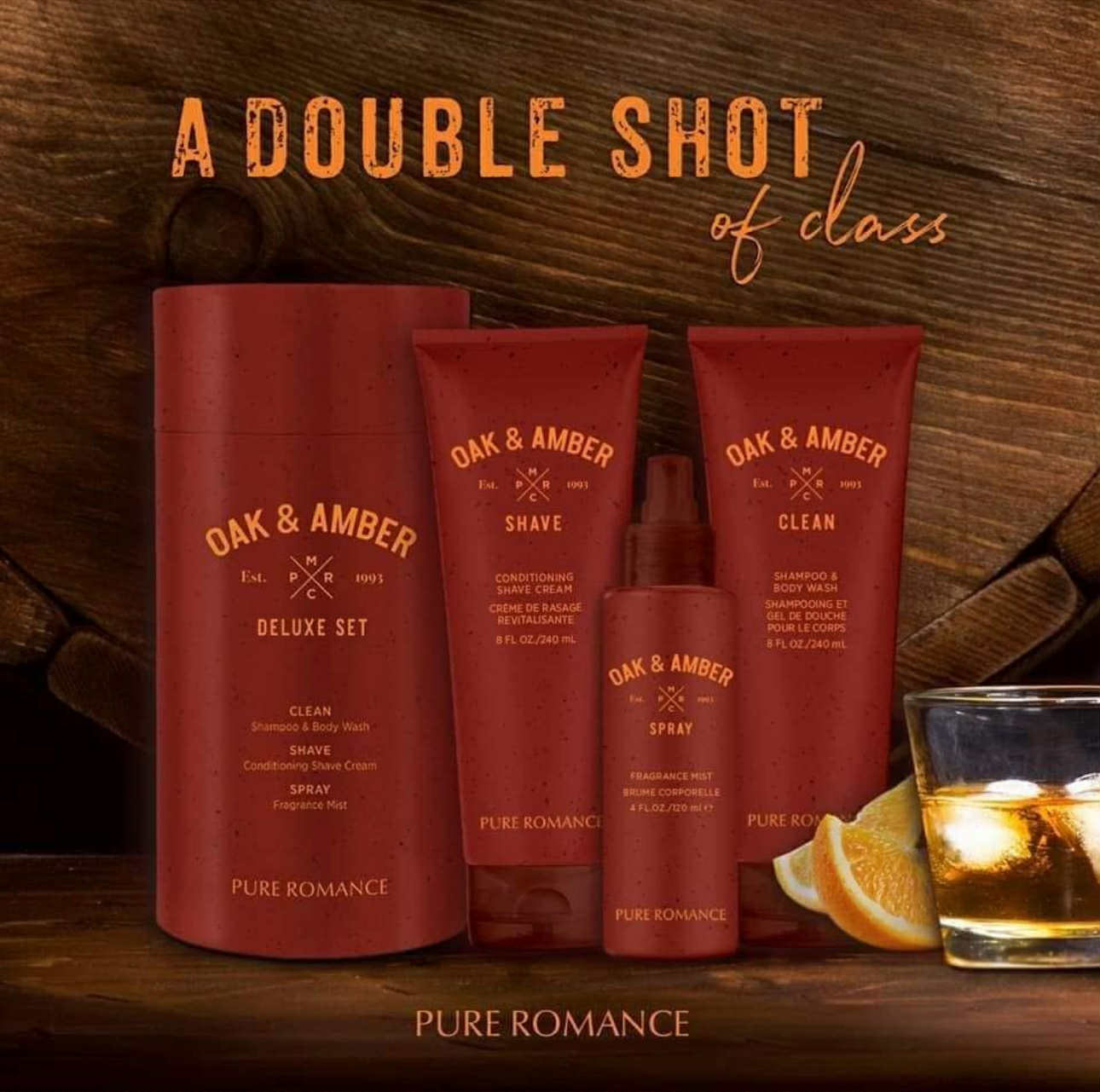 The Deluxe Set - Oak & Amber Men's Gift Set