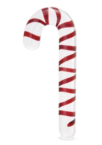 Glas Candy Cane Dream Glass Toy 7.5in - Clear/Red