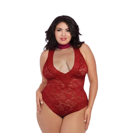 Ruby Red Lace Bodysuit