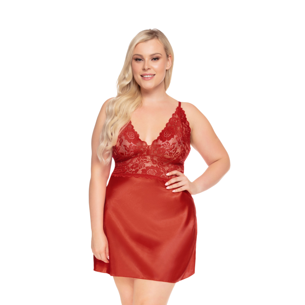 Ruby Satin & Lace Chemise