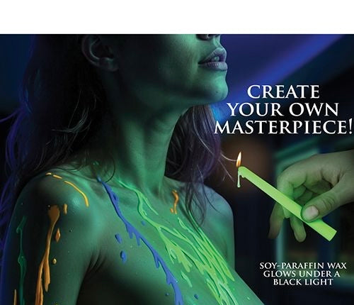 Glow Wax UV Blacklight Reactive Drip Candles Set of 4