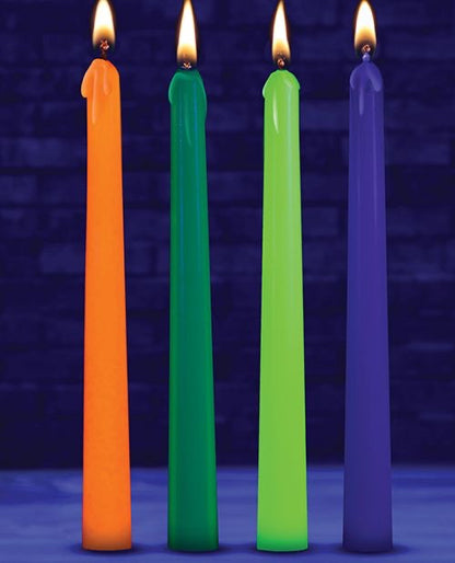 Glow Wax UV Blacklight Reactive Drip Candles Set of 4